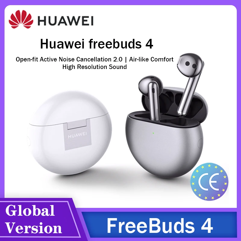 

Original Huawei FreeBuds 4 TWS Earphone Bluetooth 5.2 Earbuds Active Noise Cancelling 2.0 HD Audio Quality IPX4 For Mate 40 Pro
