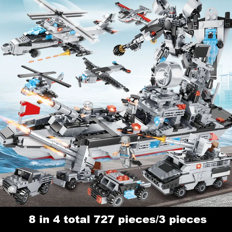 

Military Blade Operation Aircraft Carrier Mecha Armor Assembled Building Blocks Educational Toys