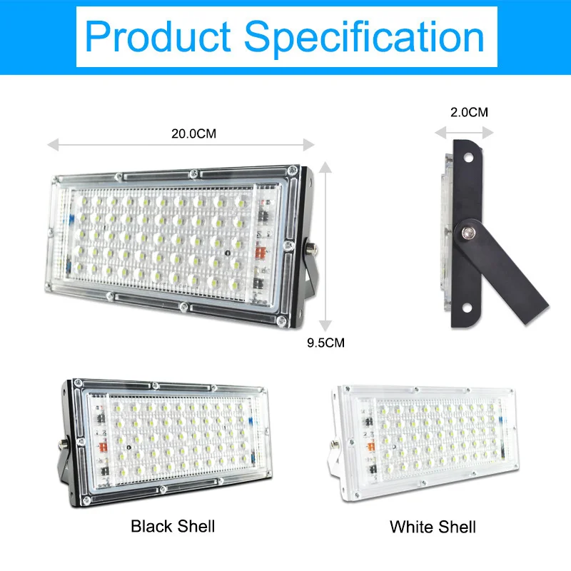 Светодиодный светильник 50 Вт 100 150 RGB светодиодный переменного тока 220 в 240 В