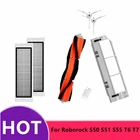 Основная боковая щетка Xiaomi Roborock S50, S51, S55, T6, T7pro, основная щетка, крышка, HEPA фильтр, Аксессуары для пылесосов