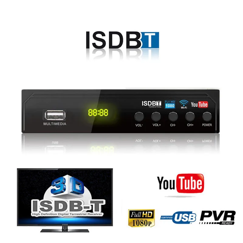 Бразилия Перу Южная Америка FTA 1080P цифровой наземный ISDB-T ТВ тюнер приемник Поддержка USB Запись EPG антенна УКВ, СКВ HDMI выход