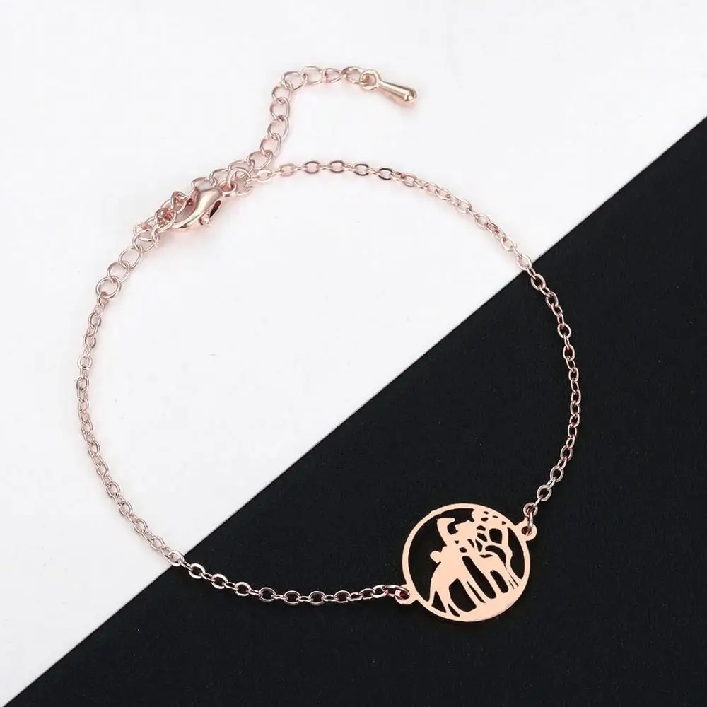 Женский браслет с жирафом Todorova цепочкой из нержавеющей стали для подарка на День