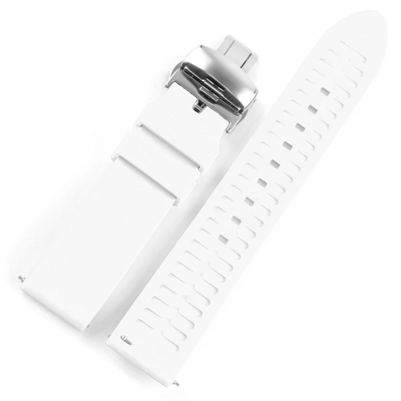 White3 get 1free Ремешок для часов Fluororubber Ремешки для наручных часов buy one get one free 20 мм 22 мм 24 мм 21 мм 19 мм мягкий резиновый ремешок для часов Apple - Цвет ремешка: White3 get 1free