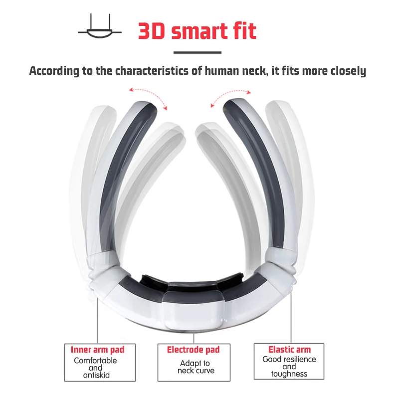 

Electric Neck Massager and Pulse Back 3 Head 8 Modes Power Control Far Infrared Heating Pain Relief Tool Health Care