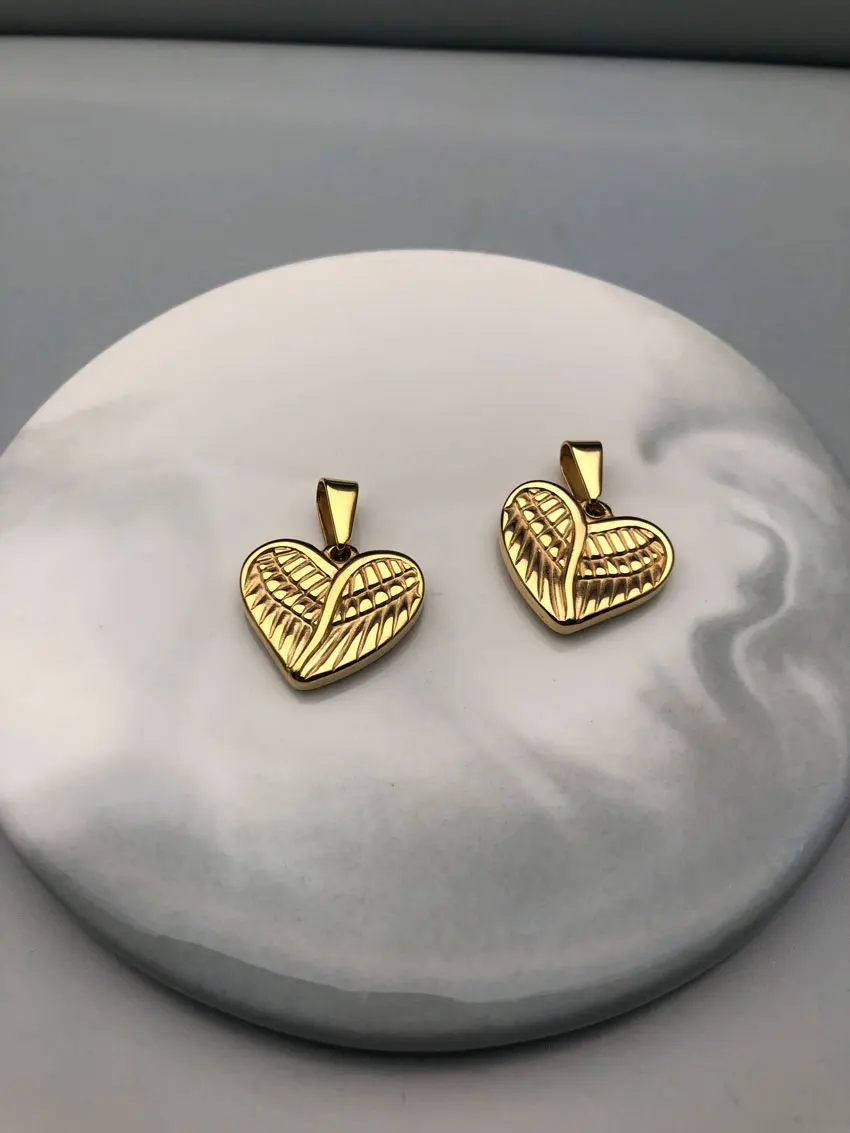 Ожерелье в стиле хип-хоп подвеска из золотой нержавеющей стали с перьями форме