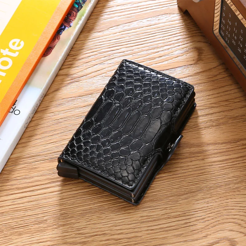 Кошелек DIENQI Rfid мужской маленький бумажник с кармашком для денег алюминиевый