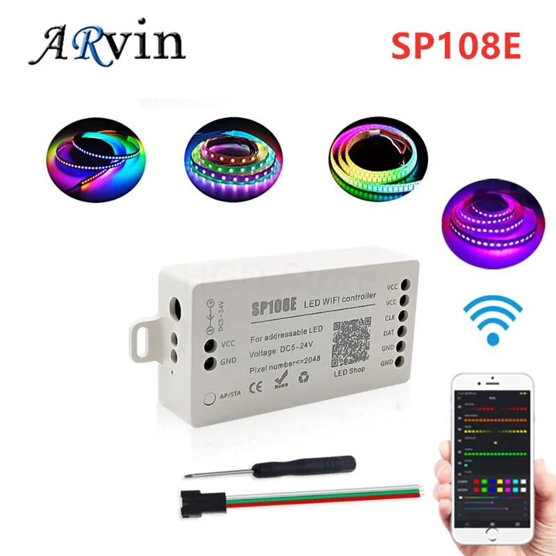 WS2811 WS2812B SP108E Светодиодные ленты WI FI Управление WS2813 WS2815 SK6812 и т. д. светодиодный