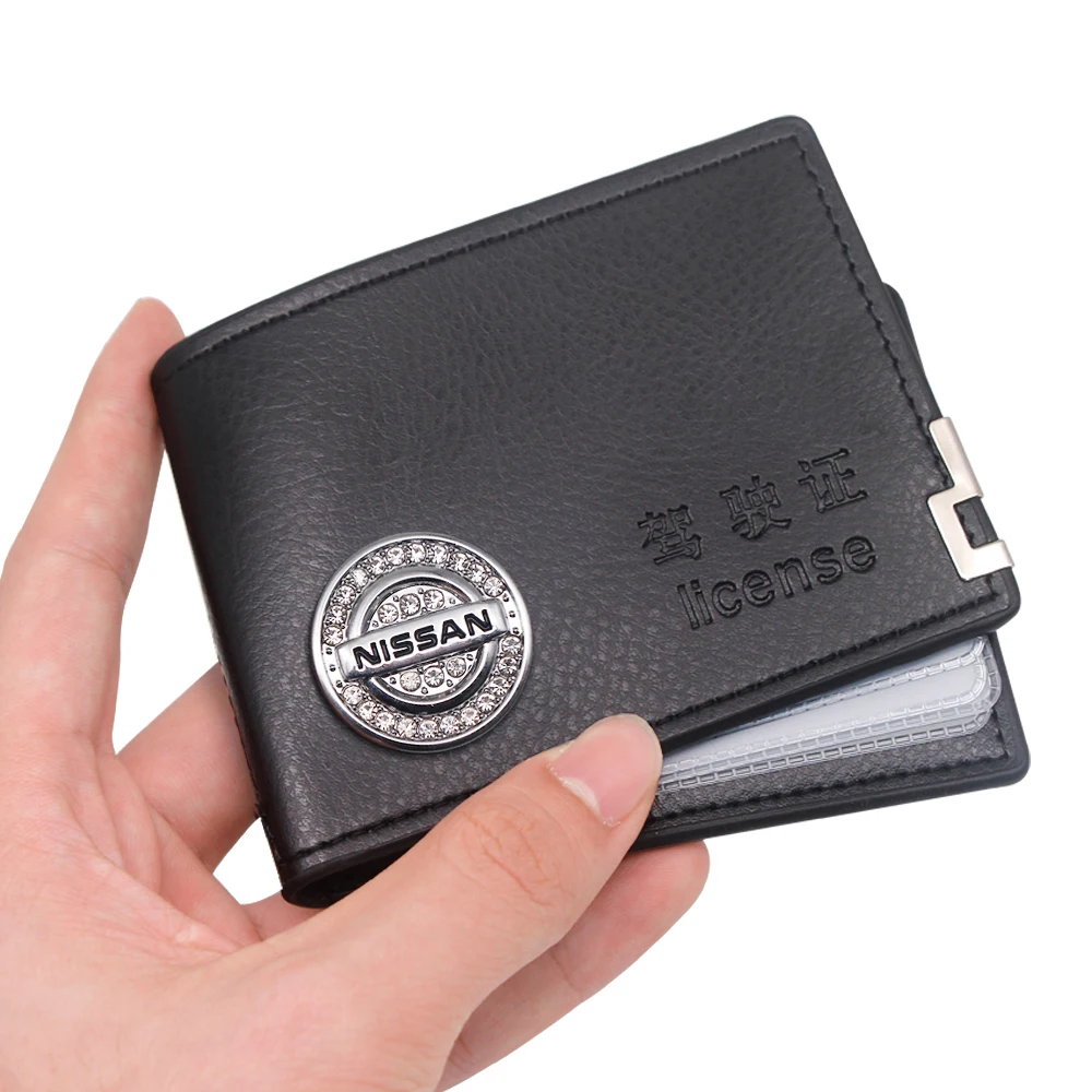 

Leather Vehicle Driver License Case Wallet Credit Holder Cover For Nissan Nismo Tiida Teana Skyline Juke X-Trail Almera Qashqai