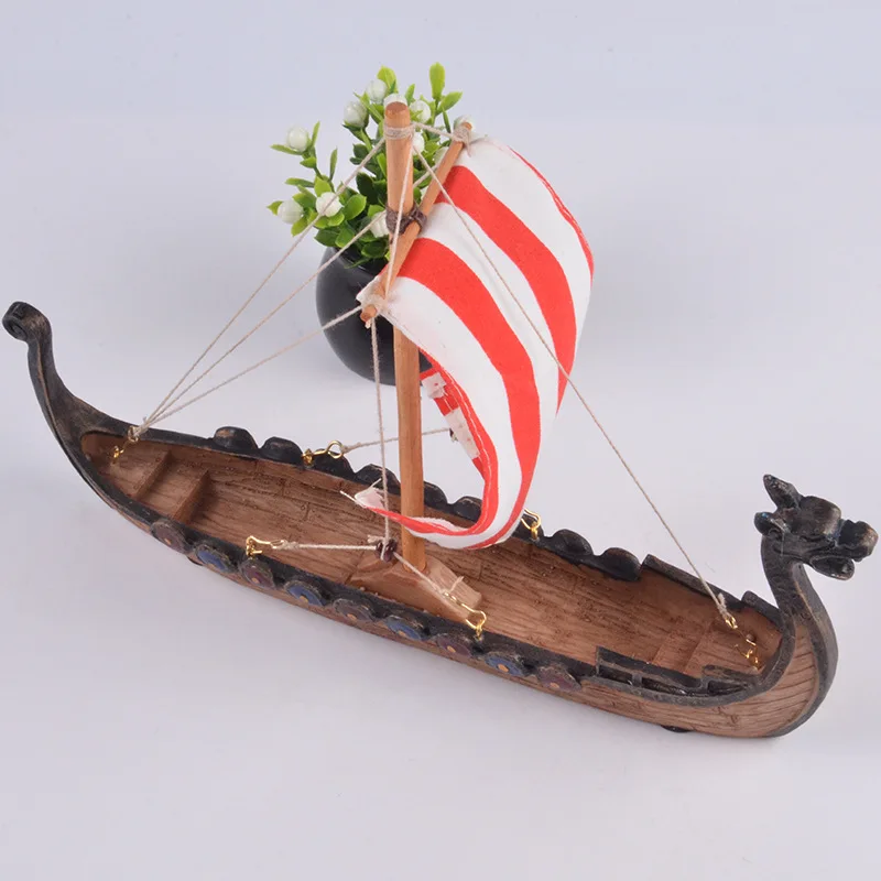 Viking longship Дракон сувенир-лодка резная Смола ремесло украшения дома Викинги кораблей Парусная модель игрушки подарки 25,5x17,5x5,5 см