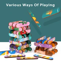 wooden educational learning toys double sided puzzles creativity strip shape puzzle telling stories stacking jigsaw kids