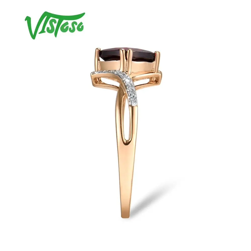VISTOSO золотые кольца для женщин Подлинная 14K 585 кольцо из белого золота сверкающие бриллианты Небесно-Голубой Топаз Свадьба юбилей ювелирные украшения