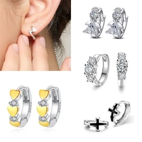 womens fashion trendy geometric small hoop earrings butterfly cross heart shape minimal huggies tiny earring piercing jewelry