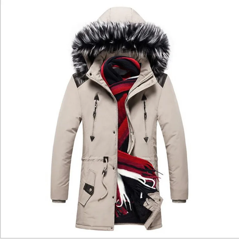Men Winter Warm Coat Thicken Warm Men Parkas Hooded Fleece Man's Jackets Outwear Cotton Coat Parka Jaqueta Masculina