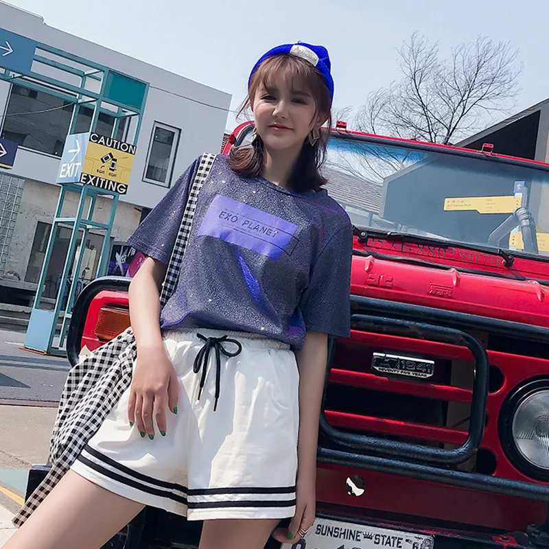 

Striped white shorts women Elastic Waist Lace Up harajuku sexy black shorts Mid waist Casual 2020 summer korean street fashion