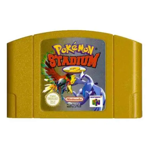 Cartucho N64 para videojuegos, Cartucho de 64 bits, versi&oacute;n estadounidense, Pokemon Stadium 2, Golden Shell, idioma Ingl&eacute;s-0