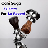 51 6mm for la pavoni elasticity adjustable coffee tamper with scale lines stainless steel pressure powder hammer espresso tool
