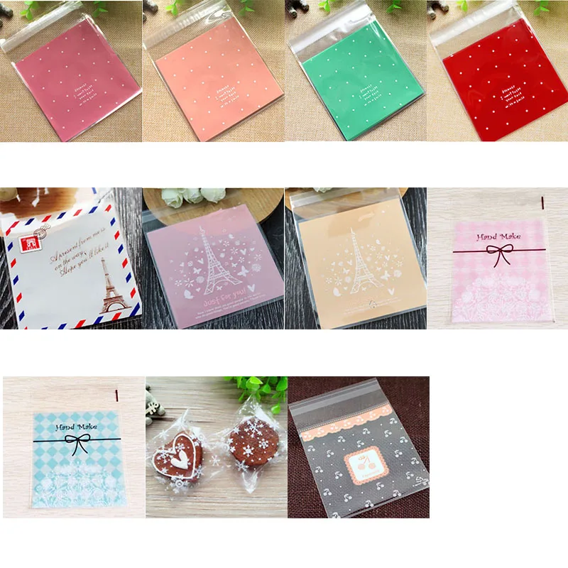 

50/100pcs Self-adhesive Plastic Bag Transparent Cellophane Bags Snack Cookie Bag for Wedding Decor Gift Packaging Party Supplies