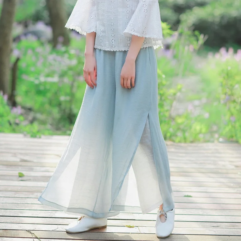 Летние хлопковые льняные повседневные брюки в стиле ретро подходящие тонкие