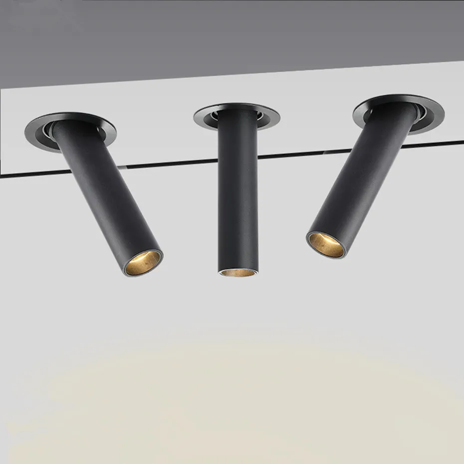 

Modern Recessed LED Ceiling Light Long Pipe Tube Angle Adjustable Downlight For Living Room Bedroom Office Spot Lighting Fixture