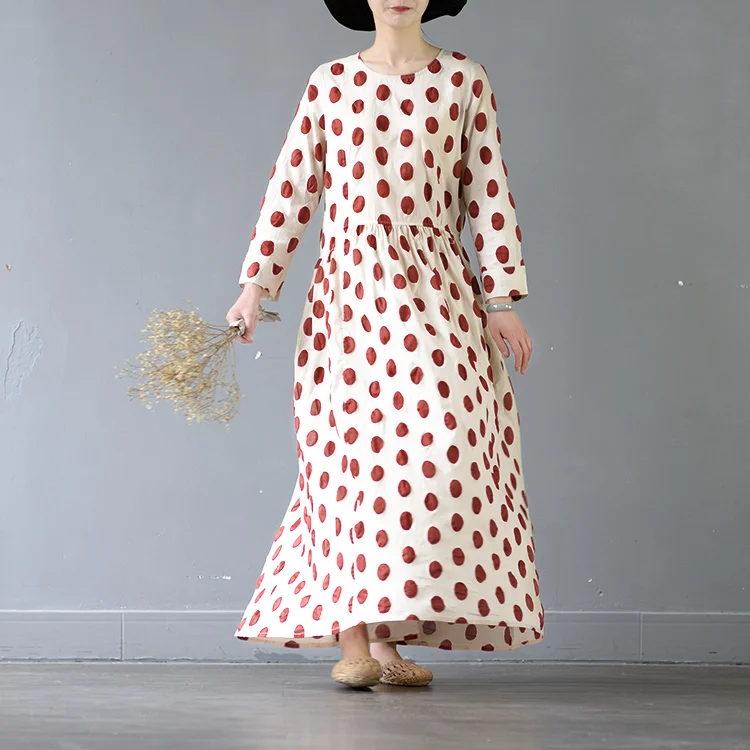 

Top Point Round Wave Neck Loose Dress S485 high quality