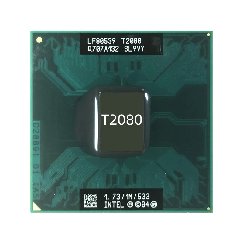 Intel Pentium T2080 SL9VY 1.7 GHz Dual-Core Dual-Thread CPU Processor 1M 31W Socket M / mPGA478MT | Компьютеры и офис