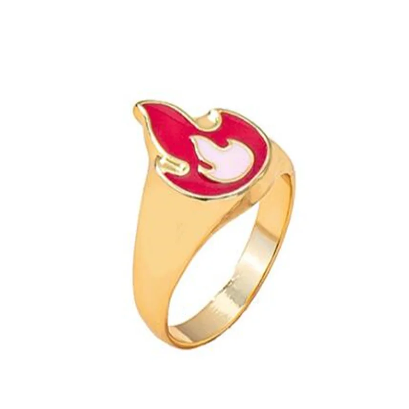 

Creative Design Resin Red Flame Rings Hip-Hop Party Trend Women's Rings Accessories Punk Jewelry Gifts