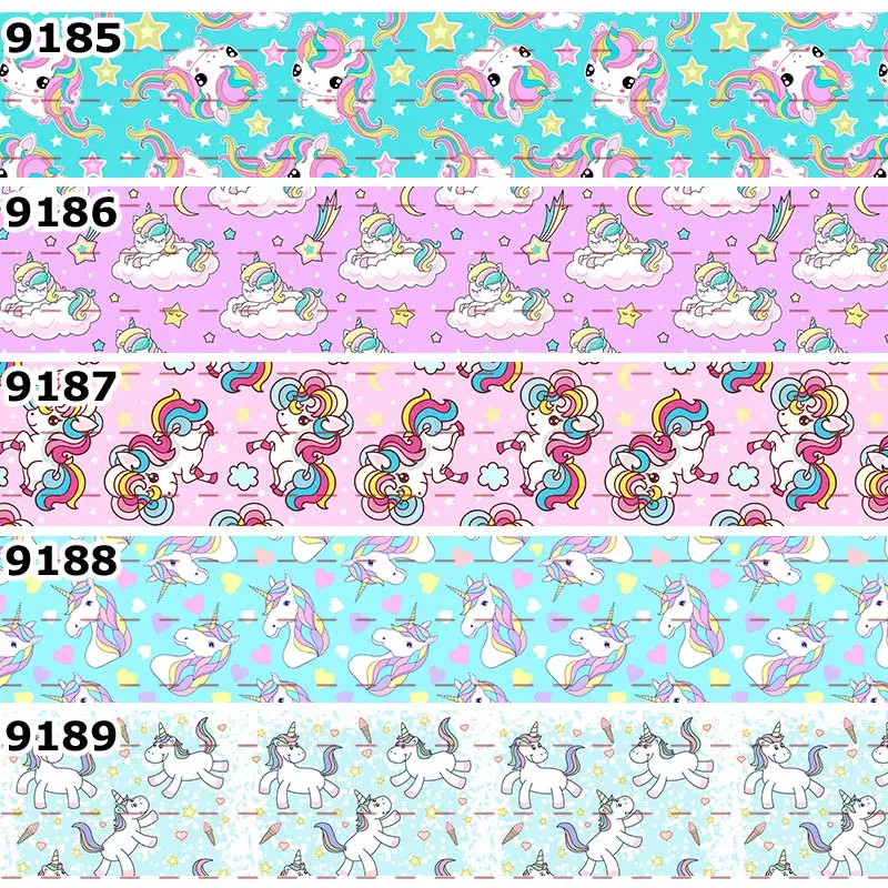 10 ярдов-Различные размеры-новая мультяшная лента с принтом в виде единорога