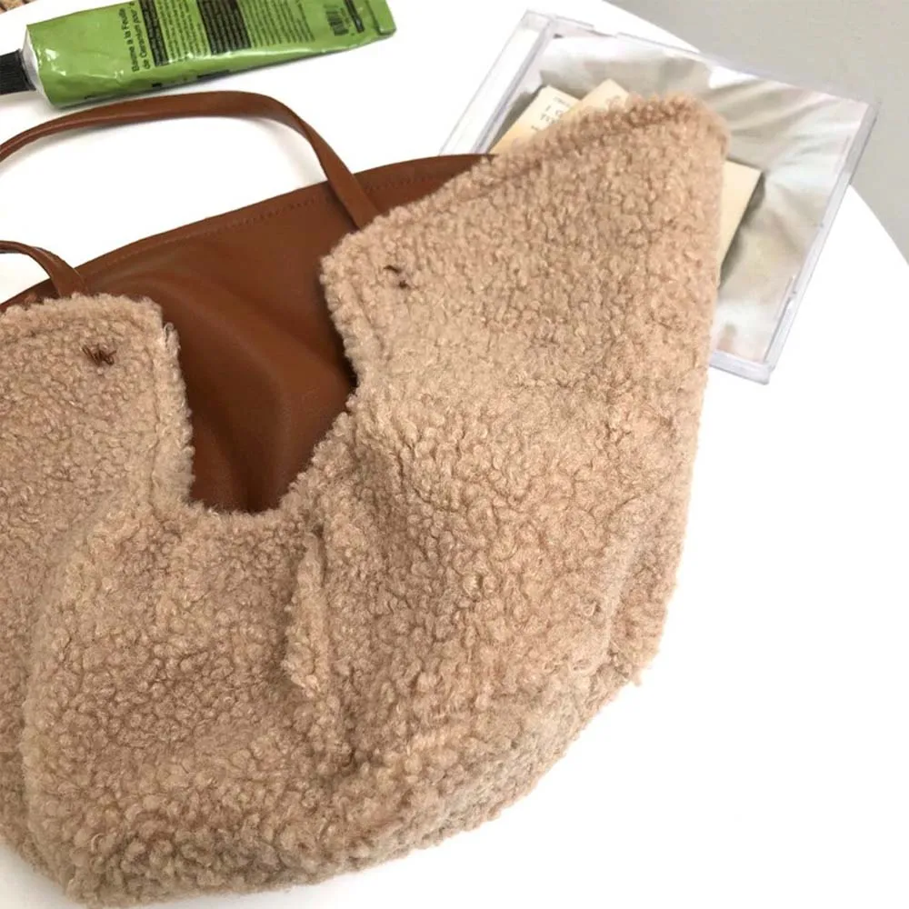 

2021 Korean Style PU Leather Double-sided Fisherman Hat Female Tide Korean Wild Autumn Winter Lamb Basin Cap Plush Bucket Hat