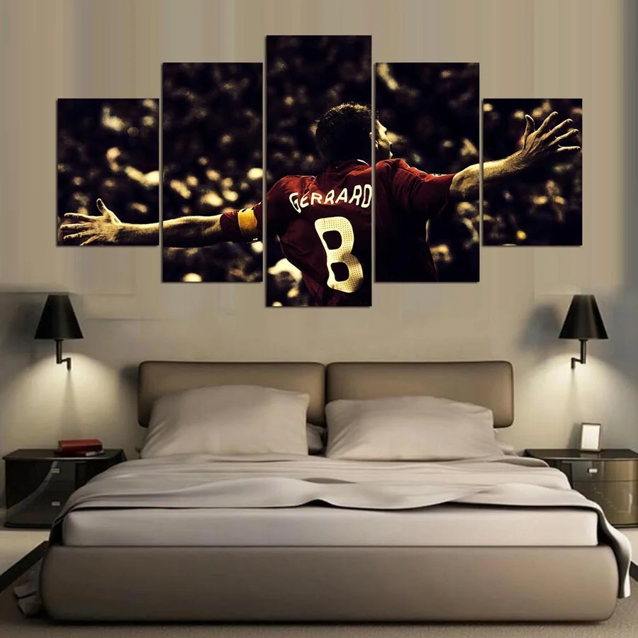 

5 Panel Hd Liverpool Fc Print Wall Art Canvas Paintings For Living Room & Bedroom Background Home Modern Decoration Painted