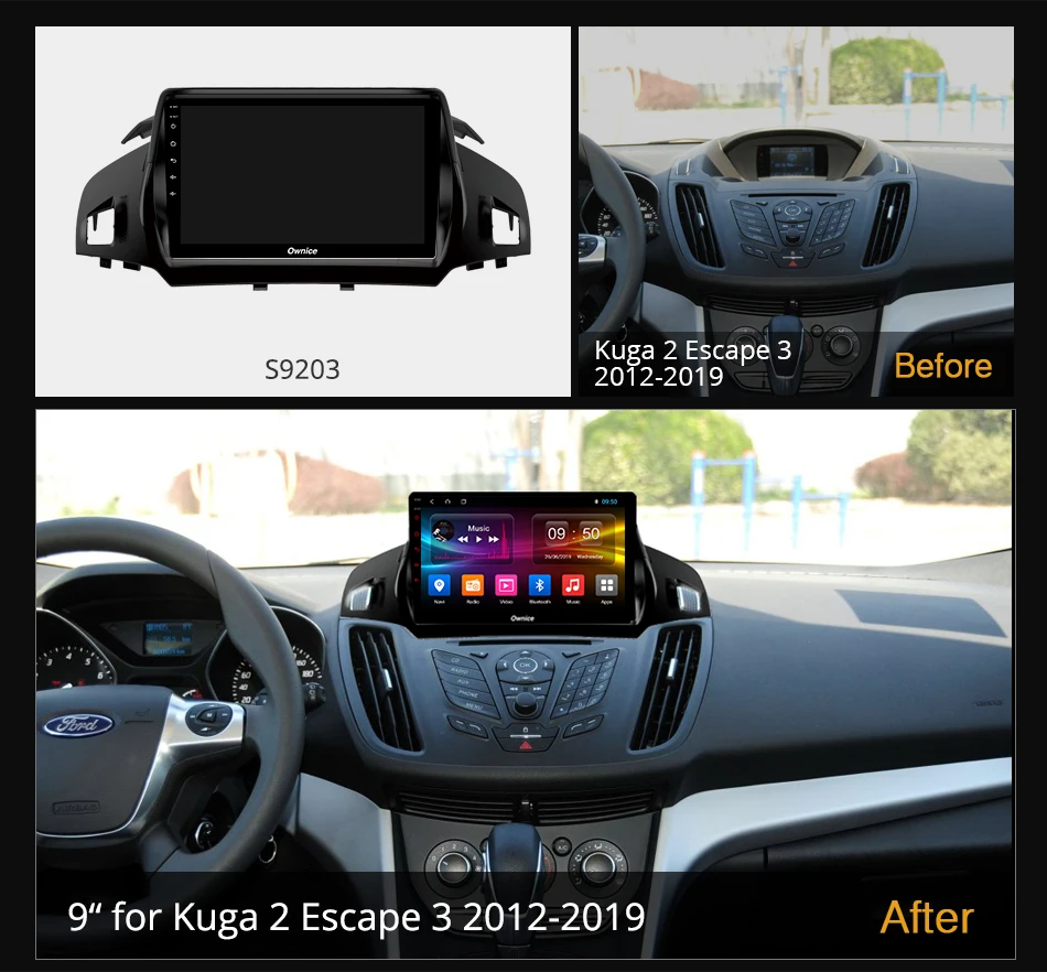 Автомагнитола Ownice 2 Din для Ford Kuga Escape 3 2012-2019 Android 10 0 мультимедиа 4G LTE 6 ГБ ОЗУ 128 Гб ПЗУ