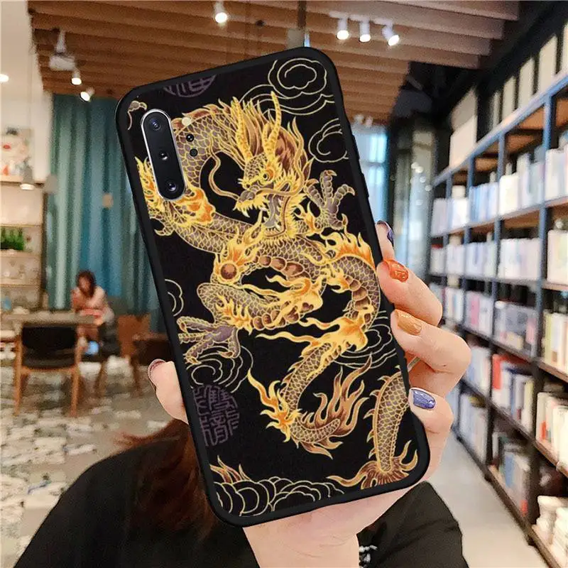 

Chinese style Dragon pattern Phone Case for samsung galaxy a51 a52 a71 a50 a12 a72 a21s a70 s21 s20 fe s10 note 20 10 ultra plus
