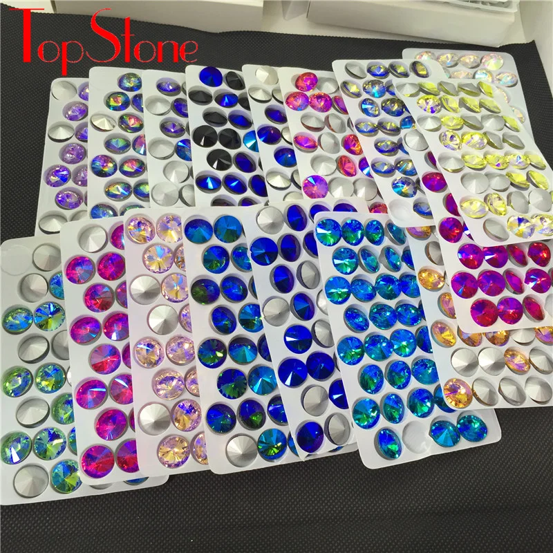Топовый камень 6 мм ~ 18 цвета AB Rivoli Кристалл Круглый необычный острый задний