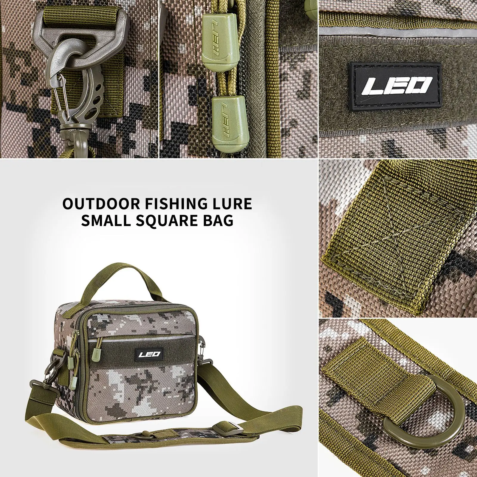 

1 Pcs Fishing Bag Portable Multiple Compartments Fishing Line Reel Lure Hook Storage Handbag Polyester Fishing Storage Bags