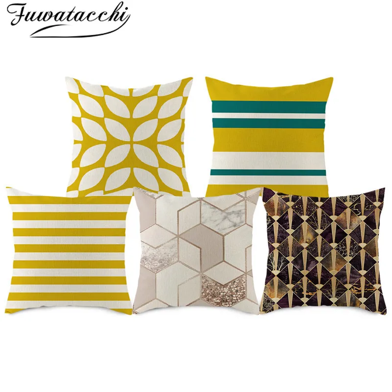 Чехол для подушки из чистого льна Fuwatacchi наволочка в скандинавском