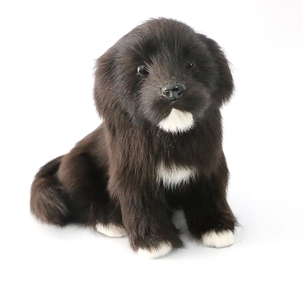 

Искусственная милая маленькая черная собака домашний Автомобиль Настольная Фотография реквизит декоративная игрушка подарок мягкое животное кукла искусственные подарки