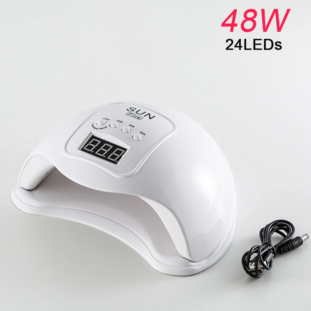 Сушилка для ногтей SUN FIVE 48 Вт УФ-Светодиодная лампа с ЖК-дисплеем 24 светодиодный