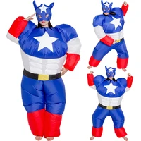 captain america inflatable costume cosplay funny air blow up suit party costume fancy dress halloween costume for adult jumpsuit