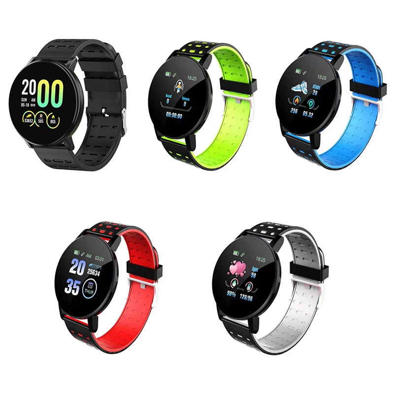 Водонепроницаемый смарт браслет 119 Plus фитнес трекер для измерения артериального