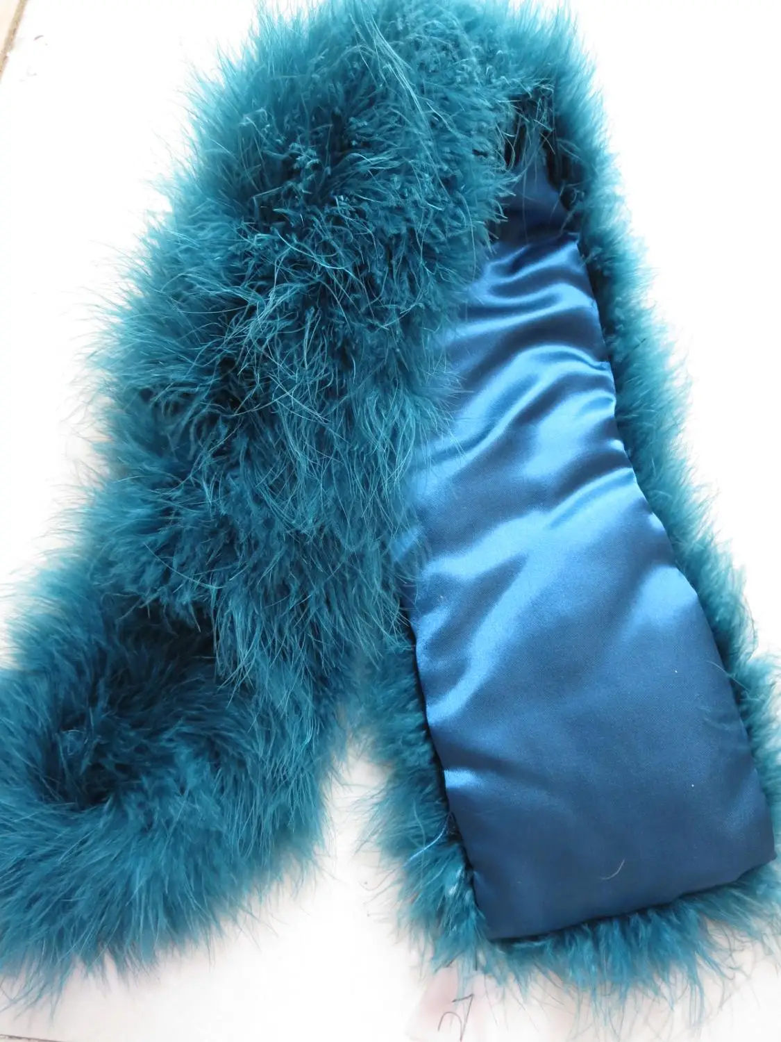 Женский шейный платок из натурального страусиного меха зимний теплый