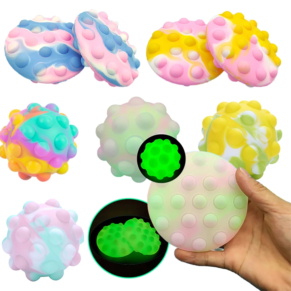 

15 Exclusive Style Antistress Cube Rainbow Ball Push Bubble Fidget Toys Squeeze 3D Elastic Ball Popite Stress Relief Sensory Toy
