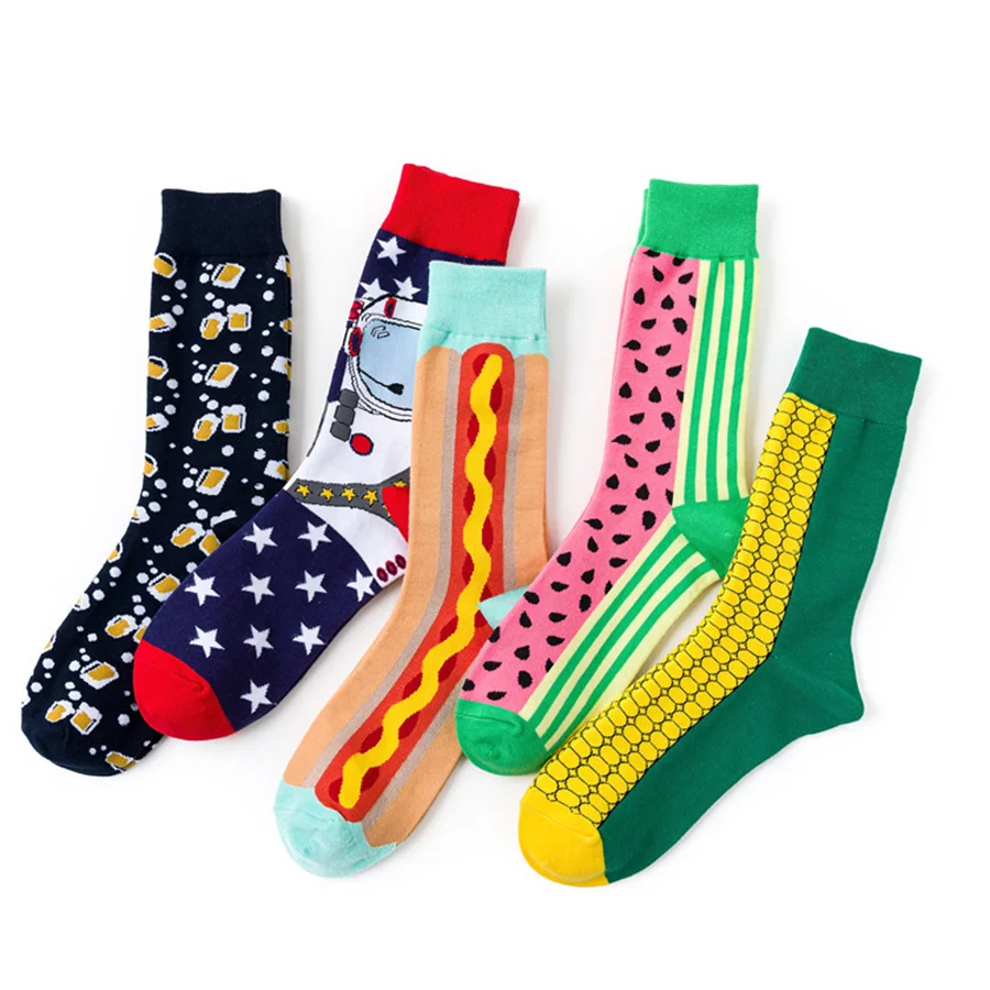 Носки женские хлопковые с веселым рисунком 1 упаковка