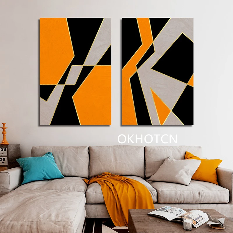 Темные настенные картины Геометрическая эстетика холст картина для гостиной