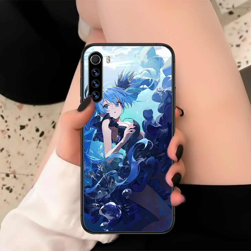 

Anime lHatsune Miku Gir Phone Case For XIAOMI Redmi Note 3 4 5 6 7 8 9 Pro T S X Max Black black Coque Luxury Waterproof