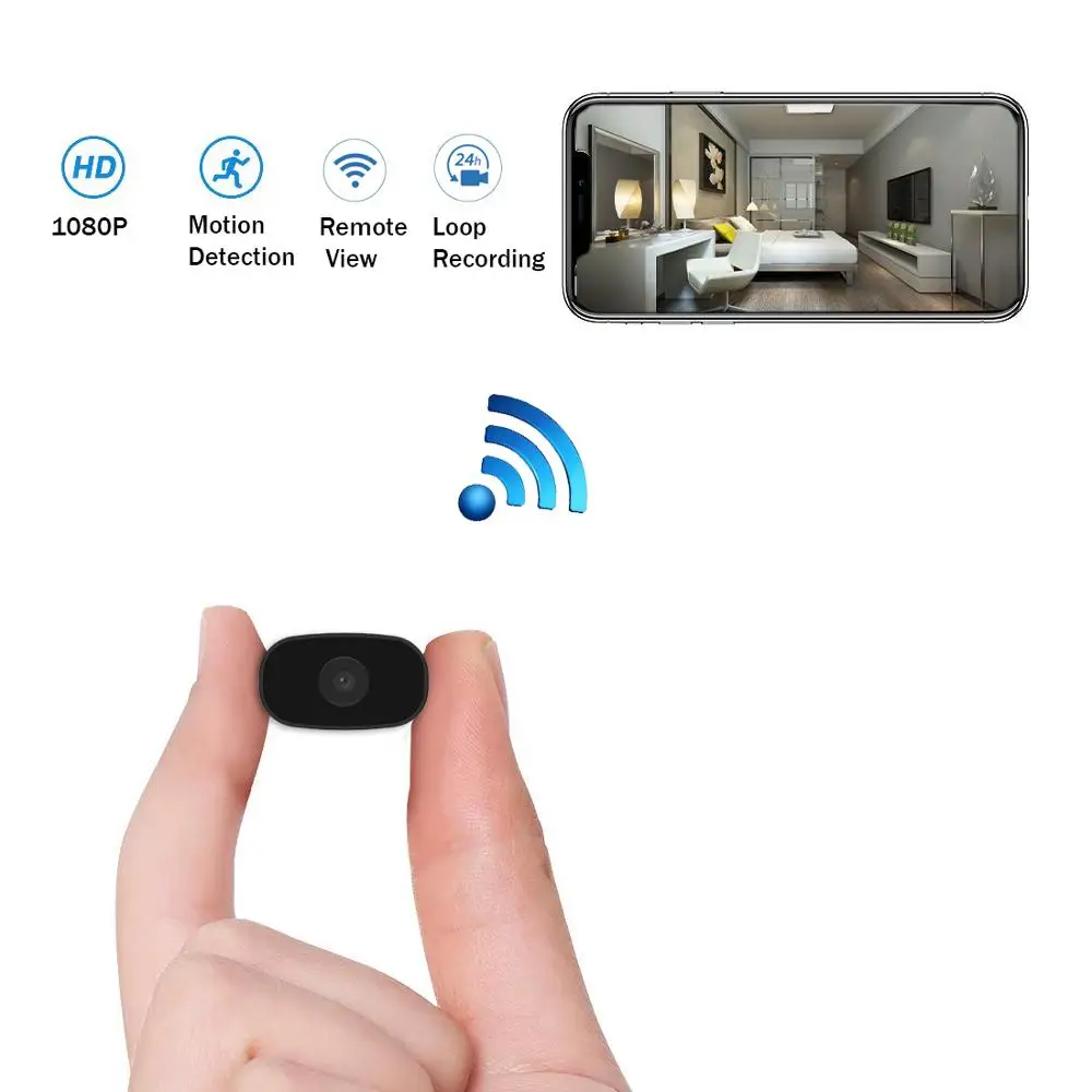Мини камера видеонаблюдения PNZEO 1080P HD Беспроводная с поддержкой Wi Fi|Компактные