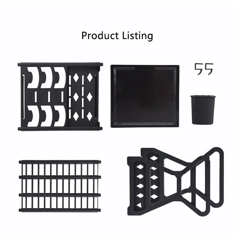 

2 Tiers Kitchen Dish Rack Plastic Drainer Countertop Plate Bowl Organzier Rack Shelf for Storage Assembly Home Accessories