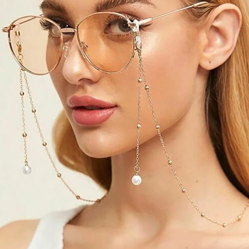 

Steampunk Iron Balls Chain Long Necklace Glasses Fashion Neck Strap Metal Glasses Women Jewelry Decoration Accessories