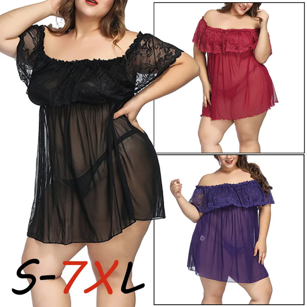 Сексуальное нижнее белье для женщин размера плюс кружевное стринги Seksi Gecelik|Белье