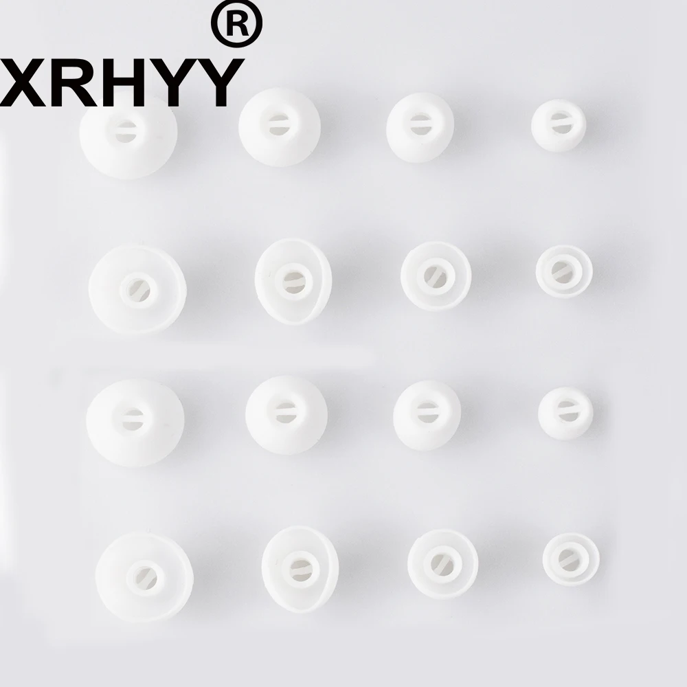 Белые Сменные ушные адаптеры XRHYY XS/S/M/L 8 пар вкладыши из мягкого силикона