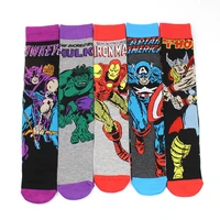 comic hero avenger flash iron man socks in bulk cosplay cartoon adult cotton football socks non slip winter home stocking