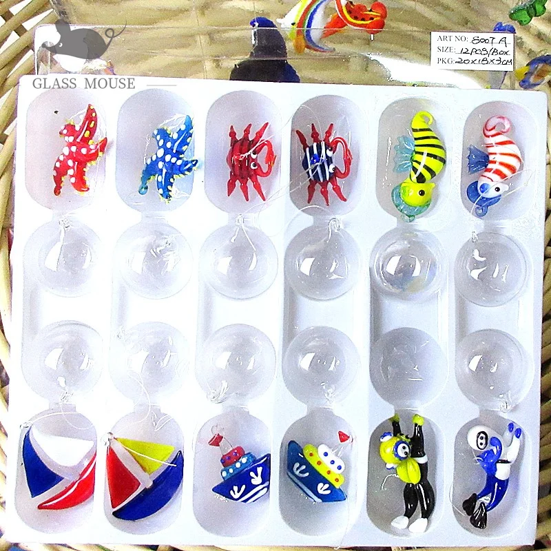 Плавающая стеклянная фигурка рыбы аквариум мини рыбки Ручная дутая лампа для рыб